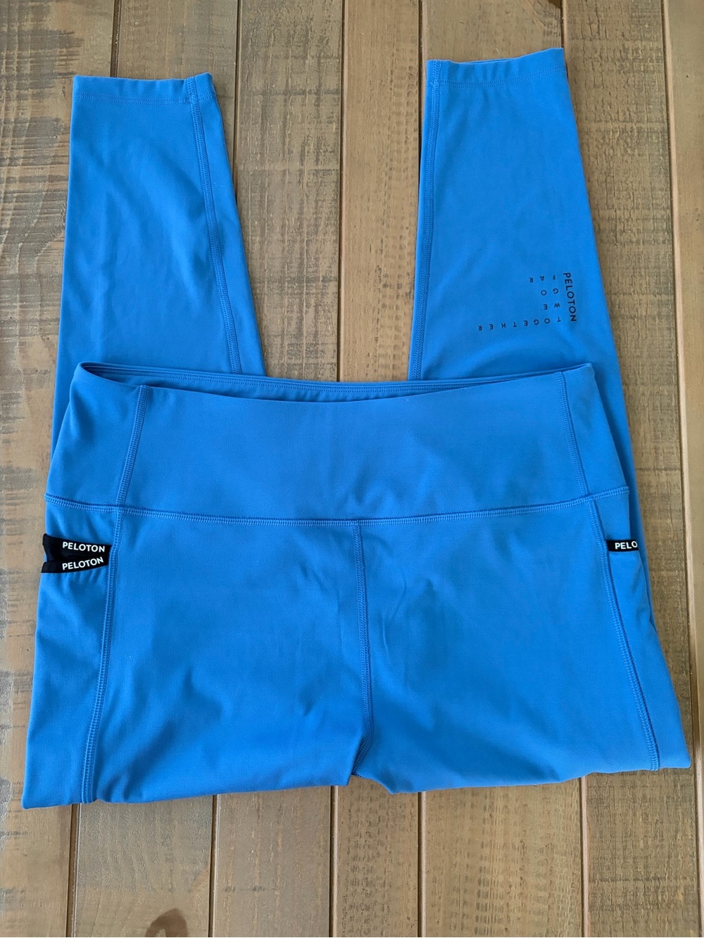 Peloton Here Now Logo Trim High Rise Pocket Leggings Blue
